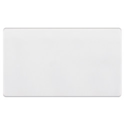Blank Plate Screwless 2 gang double Matt White
