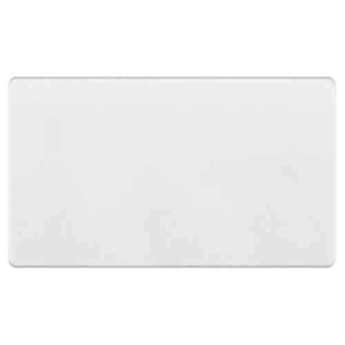 Blank Plate Screwless 2 gang double Matt White