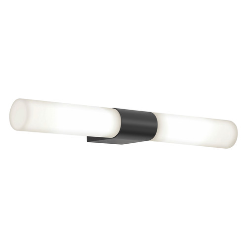 Padova Round Mirror Bathroom Light 240V Matt Black 2 x 28W