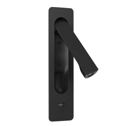 Keta LED USB-A Bedside Wall Light 240V 3.2W Matt Black