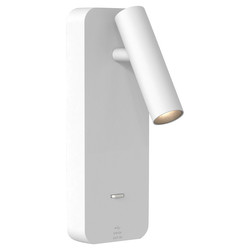 Enna Surface Square Switched LED USB-A+C Wall Light Matt White 3.6W