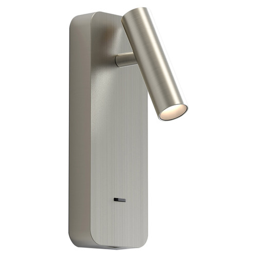 Enna Surface Square Switched LED USB A + C Wall Light Matt Nickel 3.6W