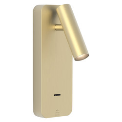 Enna Surface Square Switched LED USB-A+C Wall Light Matt Gold 3.6W