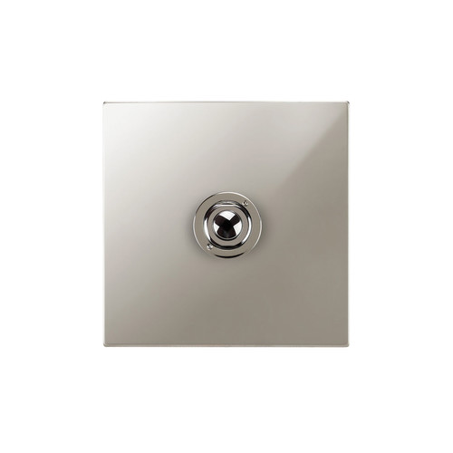 Horizon Square Push Button Switch 1 gang Polished Nickel