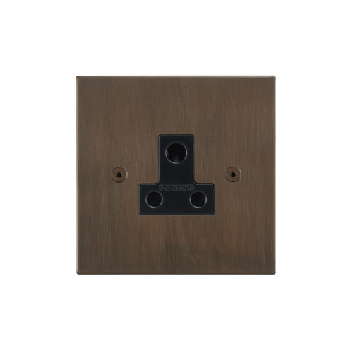 Horizon Square Socket 1 gang 5 amp Unswitched Chocolate Bronze