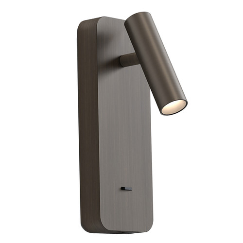 Enna Surface Square Switched LED USB A + C Wall Light Bronze 3.6W