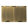 Horizon Square Floor Socket 2 gang 13 amp unswitched Antique Brass