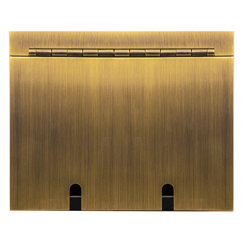 Horizon Square Recessed Floor Box Socket Double Antique Brass