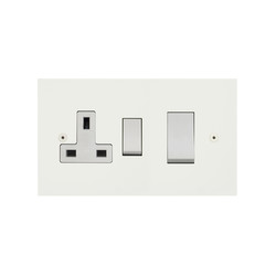 Horizon Square Cooker Switch Paintable 1 gang 45 amp socket outlet Primed White