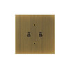Horizon Square Contemporary Toggle Switch 2 gang 20 amp 2 way Antique Brass