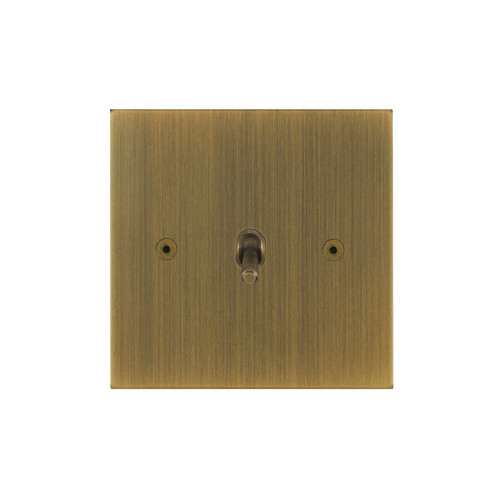 Horizon Square Contemporary Toggle Switch 1 gang 20 amp Intermediate Antique Brass