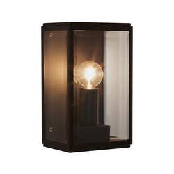 Homefield 130 Clear Glass Outdoor Garden Wall Light 240V 60W Textured Black