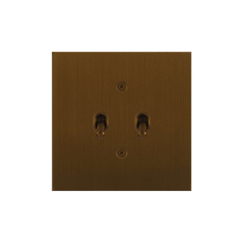 Horizon Square Contemporary Toggle Switch 2 gang 20 amp 2 way Antique Bronze