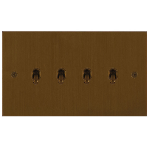 Horizon Square Contemporary Toggle Switch 4 gang 20 amp 2 way Antique Bronze
