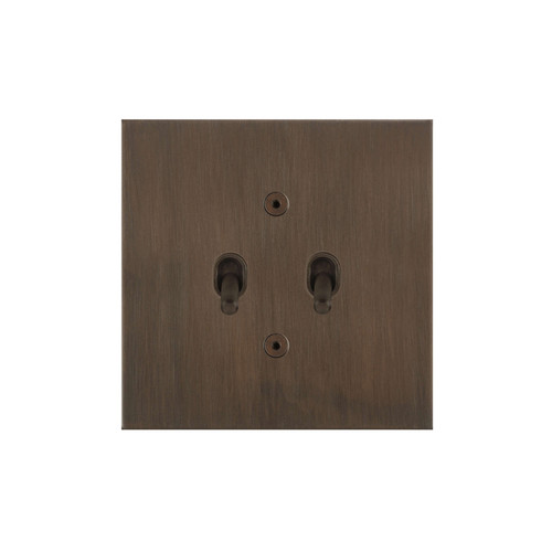 Horizon Square Contemporary Toggle Switch 2 gang 20 amp 2 way Chocolate Bronze