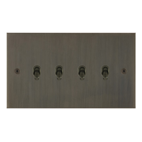 Horizon Square Contemporary Toggle Switch 4 gang 20 amp 2 way Jordan Bronze
