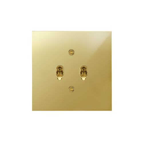 Horizon Square Contemporary Toggle Switch 2 gang 20 amp 2 way Polished Brass
