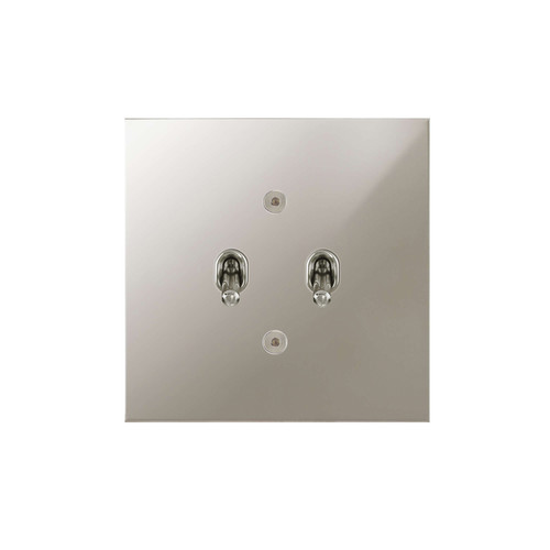 Horizon Square Contemporary Toggle Switch 2 gang 20 amp 2 way Polished Nickel