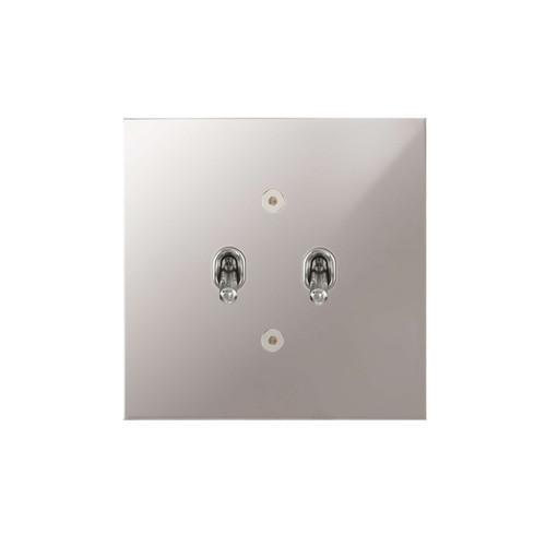 Horizon Square Contemporary Toggle Switch 2 gang 20 amp 2 way Polished Stainless Steel