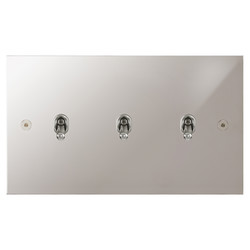 Horizon Square Contemporary Toggle Switch 3 gang 20 amp 2 way Polished Chrome