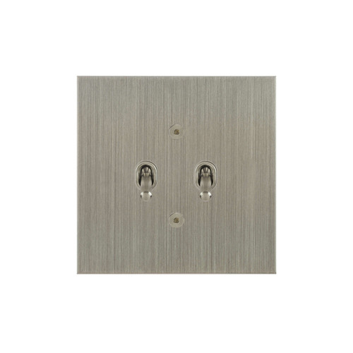 Horizon Square Contemporary Toggle Switch 2 gang 20 amp 2 way Satin Nickel