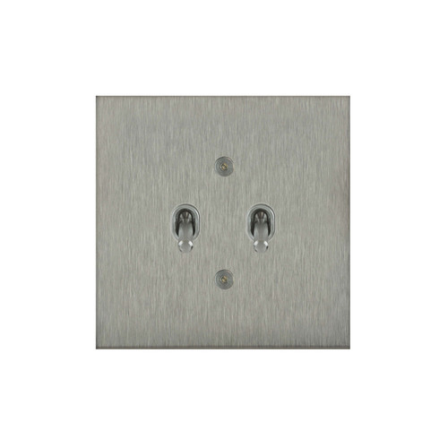 Horizon Square Contemporary Toggle Switch 2 gang 20 amp 2 way Satin Stainless Steel