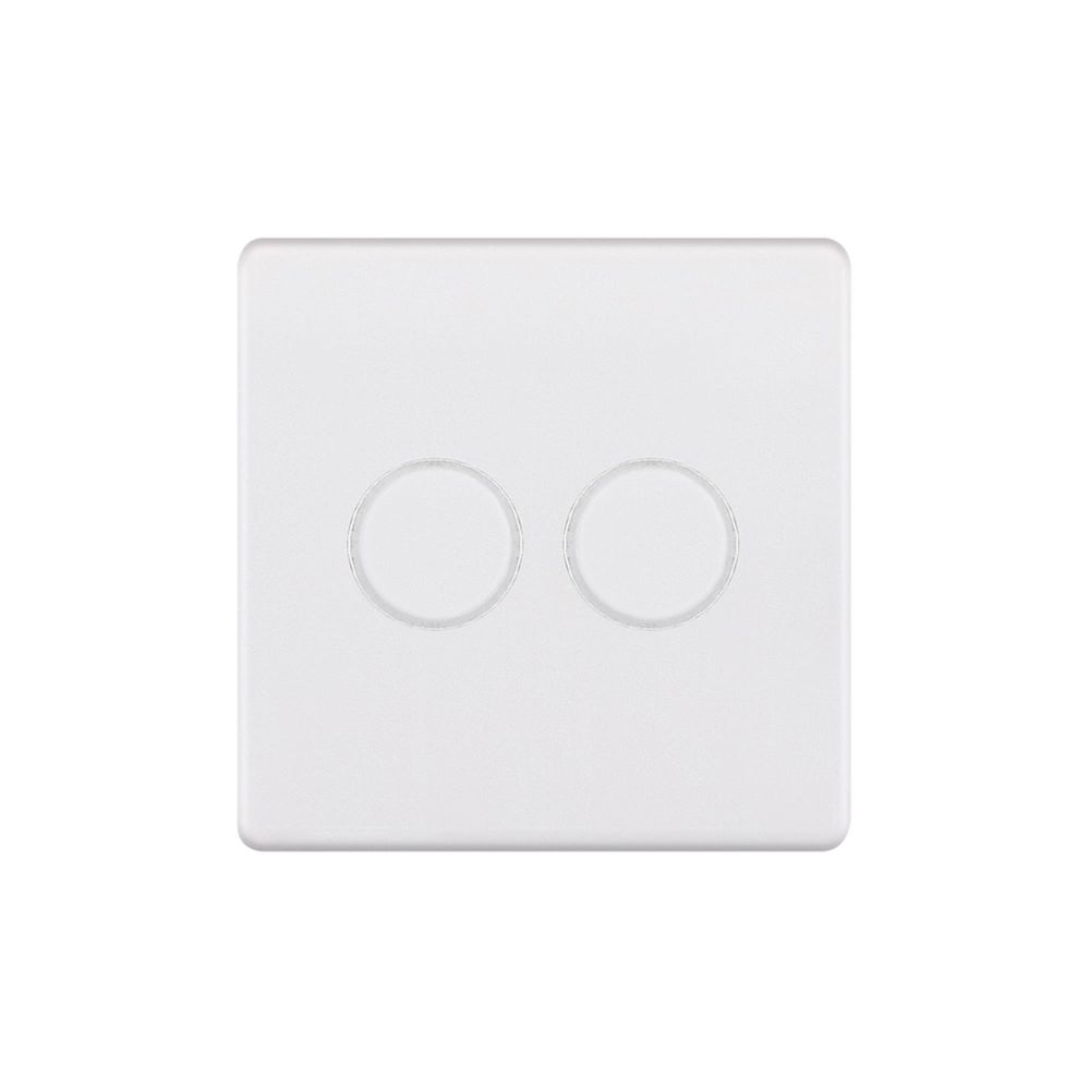 LED Dimmer LED Trailing Edge Switch Screwless 100W 2 gang 2 way Matt ...