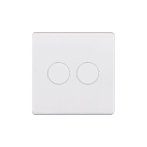 LED Dimmer LED Trailing Edge Switch Screwless 100W 2 gang 2 way Matt White