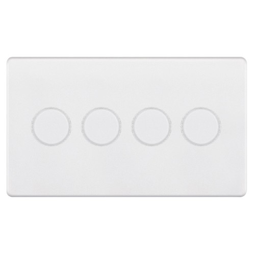 LED Dimmer LED Trailing Edge Switch Screwless 100W 4 gang  2 way Matt White