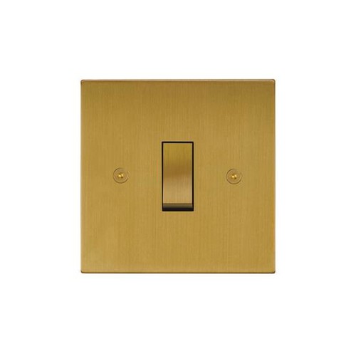 Horizon Square Rocker Switch 1 gang 20 amp 2 way + off retractive Satin Brass