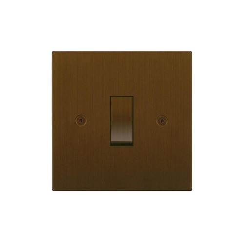 Horizon Square Rocker Switch 1 gang 2 way + off Antique Bronze