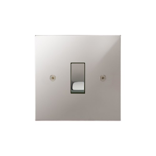 Horizon Square Rocker Switch 1 gang 2 way + off Polished Chrome