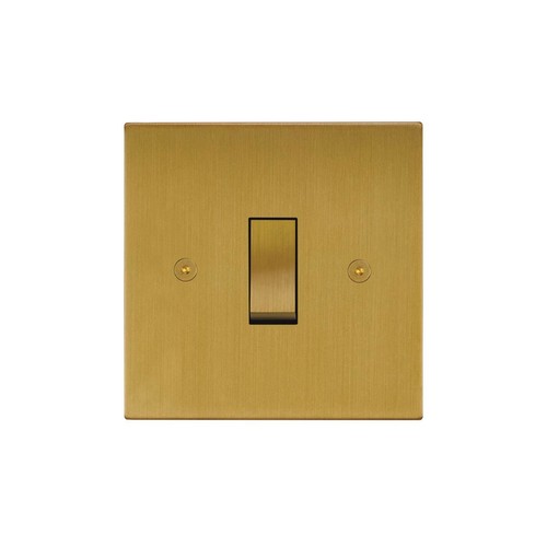 Horizon Square Rocker Switch 1 gang 2 way + off Satin Brass