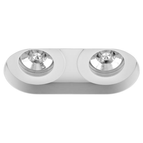 Trimless Double Round Fixed Downlight IP55 GU10 240V RAL 9010 Pure White 2 x 50W