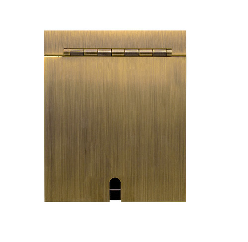 Horizon Square Recessed Floor Box Socket Single Antique Brass