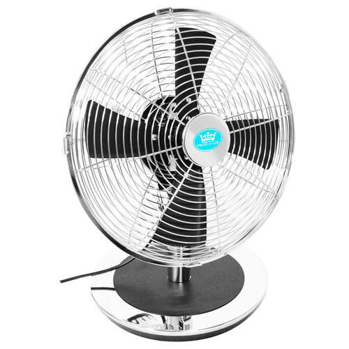 Chrome Desk Fan Chrome / Black Metal
