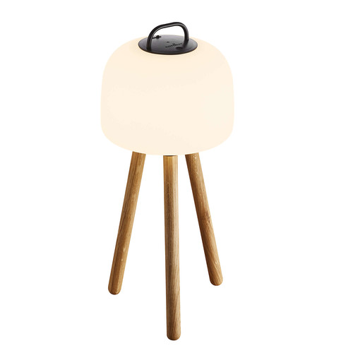 Kettle 22  Wood Tripod 31 Portable Outdoor Garden LED Battery Light White 4.8W LED