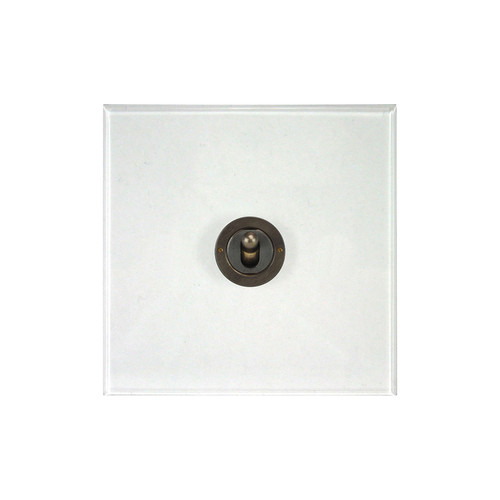 Prism Dolly Switch 1 gang 20 amp 2 way Jordan Bronze / Clear Perspex