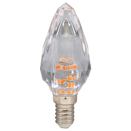 LED Diamond Candle Light Bulb E14/E27 170lm Dimmable 2W 2100K Warm White