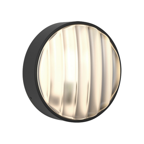 Montreal Round 220 Coastal Outdoor Garden Wall Light 7W Black