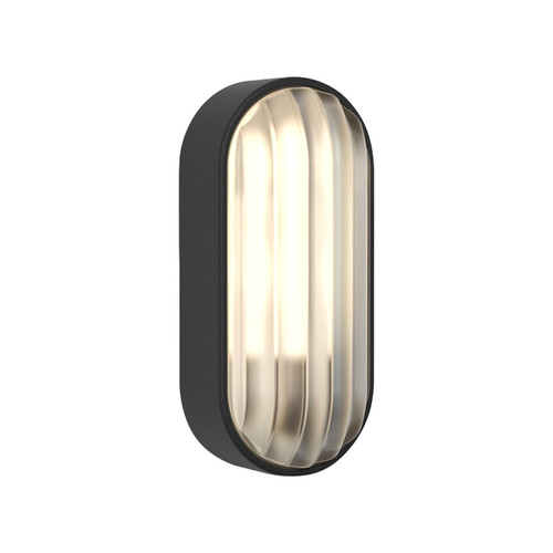 Montreal Oval Coastal Outdoor Garden Wall Light 12W Black