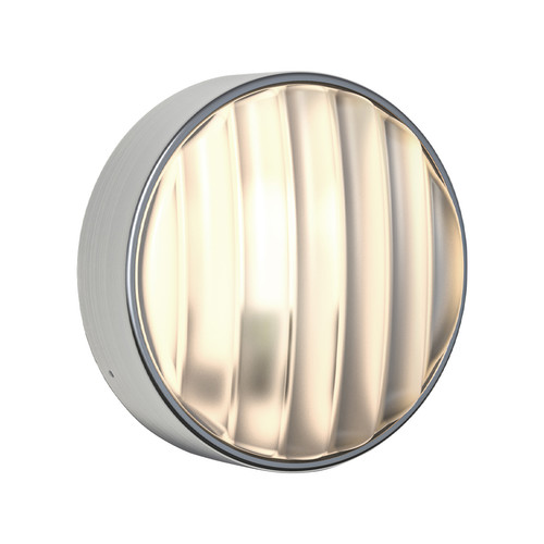 Montreal Round 220 Coastal Outdoor Garden Wall Light 7W Brushed Stainless Steel