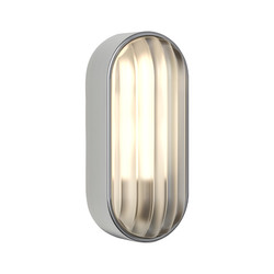 Montreal Oval Coastal Outdoor Garden Wall Light 12W Brushed Stainless Steel