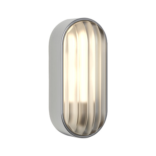 Montreal Oval Coastal Outdoor Garden Wall Light 12W Brushed Stainless Steel