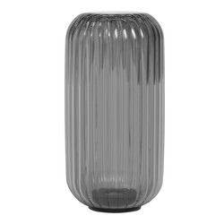 Tacoma Reed Ribbed Glass Shade Smoke 182x95mm