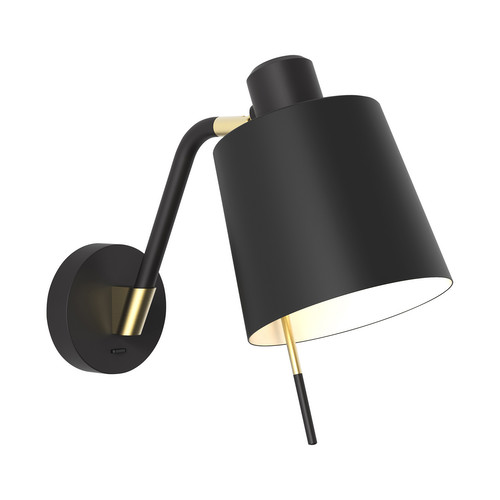 Edward Switched Wall Light 240V 12W Black