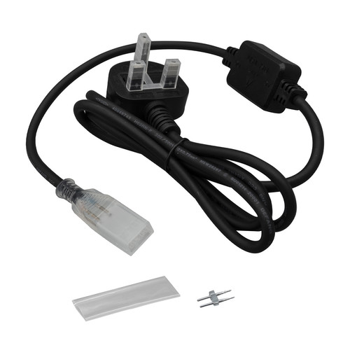LED Neon Flex Slim 240V Power Cord Kit Black