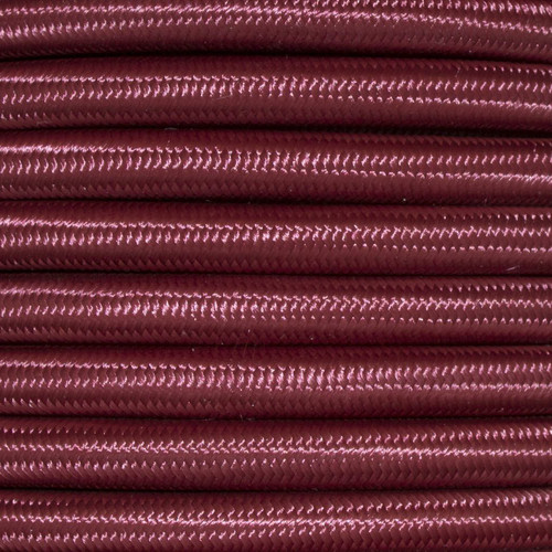 Braided Cloth Round Flex 3 Core Cable 0.75mm² Burgundy