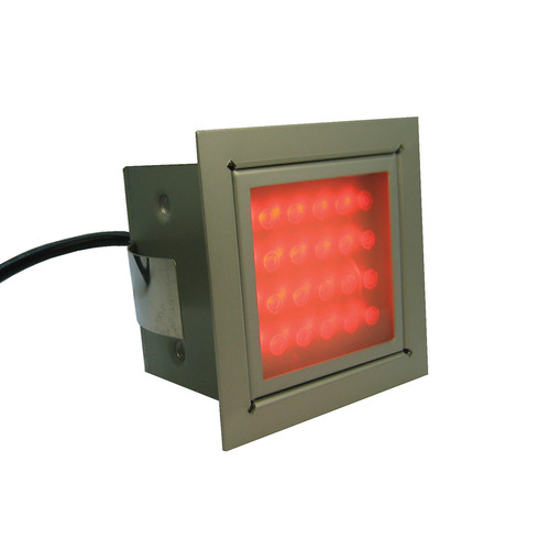 LED Stair 240V Silver / Semi-Frosted Glass Red