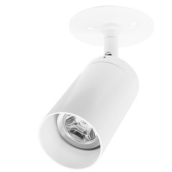 Tube Spotlight Flat Screw Plate GU10 240V 35W White